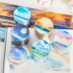Fita criativa Washi Aquascape, Tema Céu e Mar, DIY, Scrapbook, Moldura, Calendário, Decoração de Cartão, 6 Estilos, 1 Saco de Rolo - Image 1