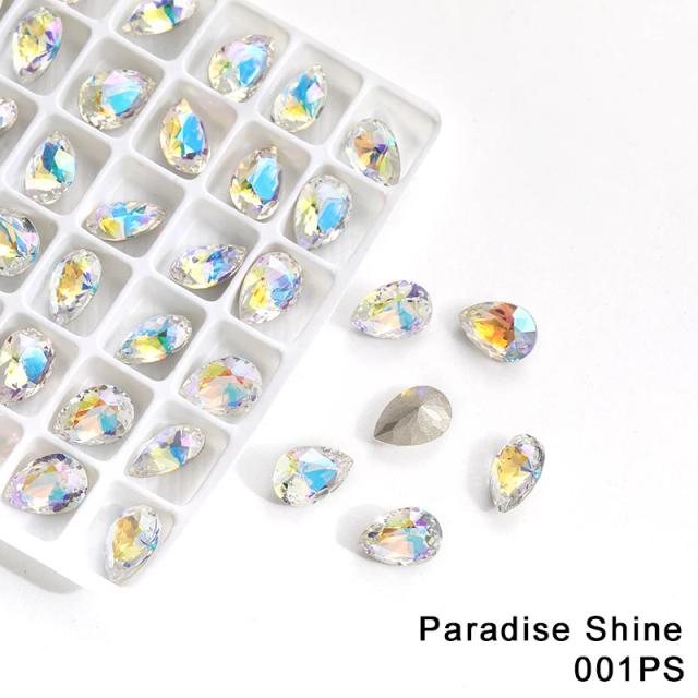 Conjunto de 50 Gotas de Strass em Cristal de Vidro para Decorar Jóias e Artesanato com Brilho e Elegância