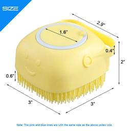 Silicone Pet Bath Brush, Shampoo Dispenser para cães e gatos, Gentle Cat Massage Comb, Rubber Grooming Scrubber, Limpeza Profunda, 2 em 1 - Image 3