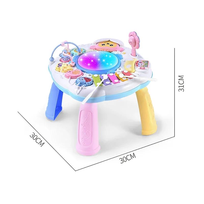 Baby Activity Table Music Box Com Luzes, Brinquedos Educativos Jogos, Sintetizador Interativo Aprendizagem - Image 1
