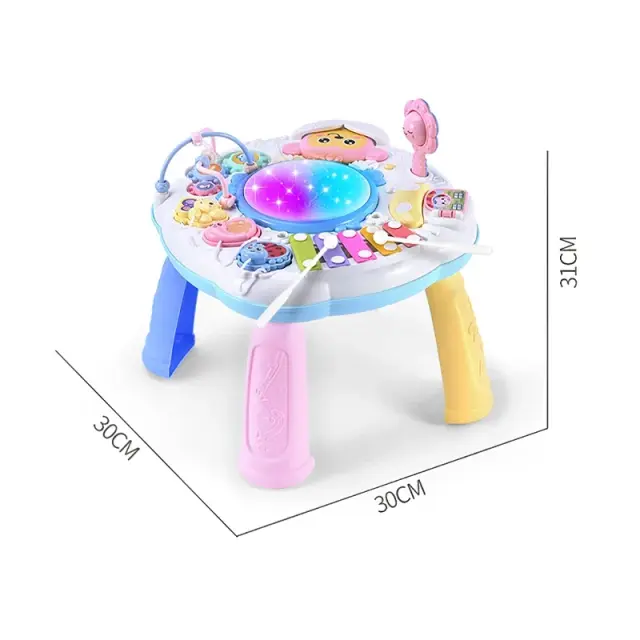 Mesa Interativa para Bebês com Música, Luzes e Brinquedos Educativos para Aprendizagem Divertida