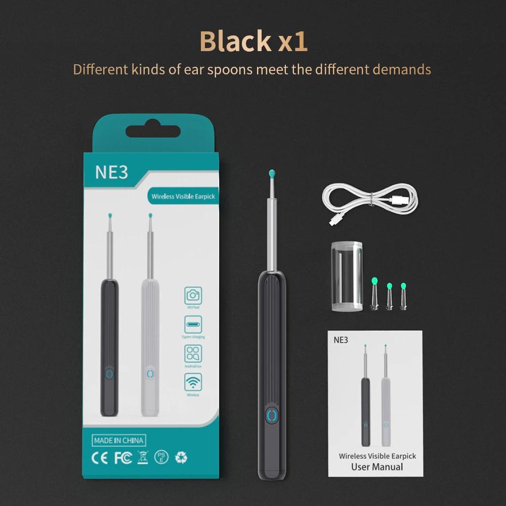 Ne3 limpador de ouvido de alta precisão, ferramenta de remoção de cera de ouvido com câmera, luz led, otoscópio sem fio, kit de limpeza de ouvido inteligente, melhor presente - Image 1
