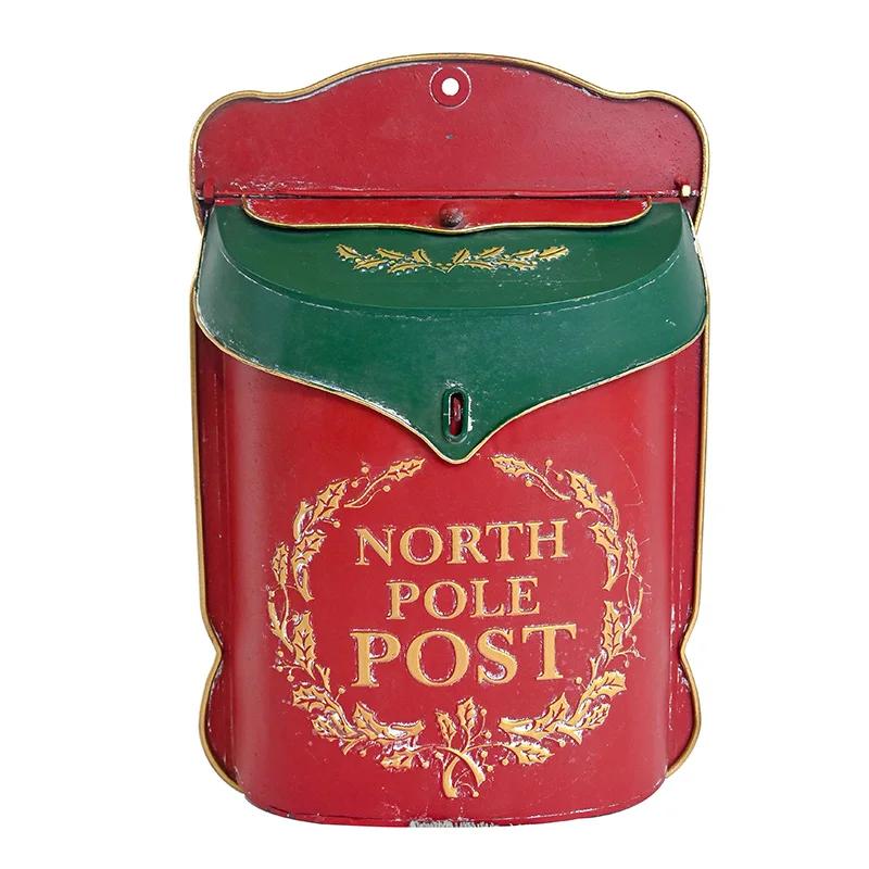 Parede ao ar livre caixa de correio carta estilo retro decoração artesanato metal fixado na parede post farmhouse post - Image 1