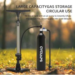 Cyclami liga de alumínio 1.3L mtb estrada inflator pneu garrafa ar impulsionador pneu com válvula cilindro gás para bicicleta vácuo pneu sem câmara,Reservatório de ar para pneus de vácuo - Image 5