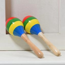 Maracas-Chocalhos de percussão manual para crianças e adultos, Rumba de madeira, instrumento musical, durável, conjunto de 2 - Image 3