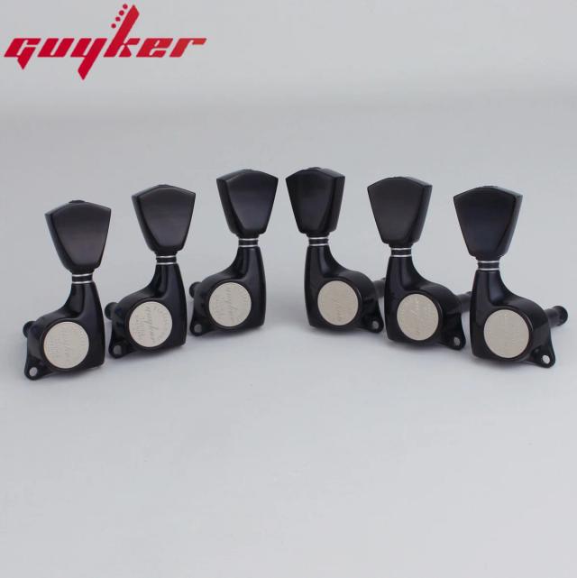 Cabeças de Máquina Guyker para Guitarra Elétrica - Afinadores Selados em Formato Trapézio para LP e SG, 3R3L, Relação 1:21