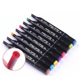 24-80 cores dupla cabeça conjunto de caneta marcador de arte oleosa para desenhar esboçar marcadores à base de ponta oleosa graffiti mangá material de arte escolar - Image 3