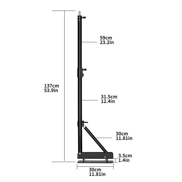 Suporte de Projetor de Braço de Lança para Montagem na Parede 170cm x 135cm - Ideal para Estúdio de Fotografia, Softbox e Luzes de Anel Estroboscópico