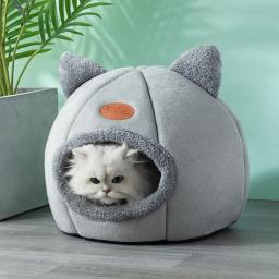 Cama confortável para animais de estimação, casinha de cachorro pequena, barraca para gatos, cesta de esteira, ninho aconchegante, tenda interna, ninho aconchegante, inverno - Image 6