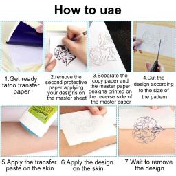 10/30/50/100 peças papéis de transferência de tatuagem a4 tamanho premium térmica diy estêncil papéis tatuagens suprimentos anestésico tatuagem acessórios - Image 2