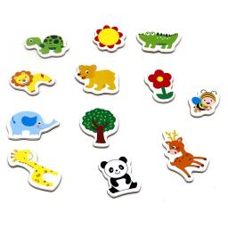 12PCS Colorido Ímã De Geladeira Adesivos Criativos Dos Desenhos Animados 3D Adesivos Brinquedos Mix Estereoscópico Oceano Animal Quadro-negro De Madeira Adesivos - Image 4