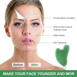 1 pçs gua sha raspagem ferramenta de massagem, resina natural guasha ferramenta ferramentas de massagem conjunto para a cara de volta e pescoço liberação, reduzir a dor muscular - Image 3