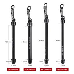 Bolany bicicleta liberação rápida através do eixo garfo dianteiro haste espetos eixo da bicicleta roda accessorie m15 m12 145/155/174/181mm - Image 2