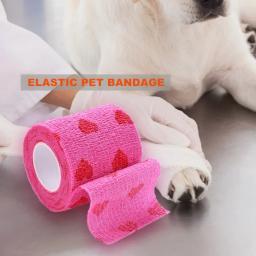 Bandagem elástica auto-adesiva para Pet, Leg Cover Protector Strap, Bandagem médica, não-tecidos, cão, gato, 2 pcs, 5 pcs, 10pcs - Image 3