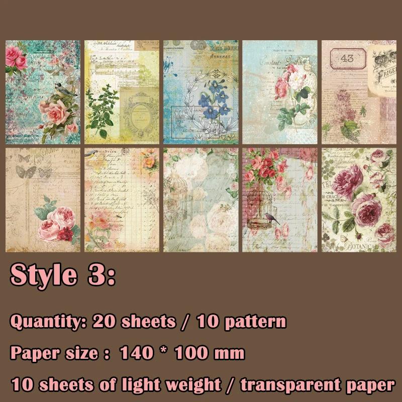 Panalisa-Pacote de Papel Scrapbooking Estampado, Papel Artesanal, Cartão de Fundo, Estilo Vintage, 20 Folhas, 10 Projetos - Image 1