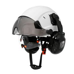 Capacete de segurança de construção ce com viseira, óculos embutidos, protetores de orelha para engenheiro, capacete de trabalho industrial ansi, proteção de cabeça - Image 1
