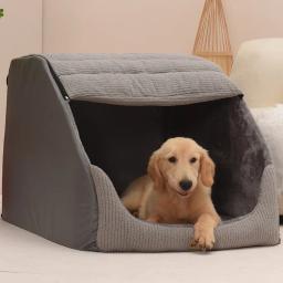 Canil quente para cão grande, totalmente removível e lavável, ninho semi-fechado, suprimentos para animais de estimação, acessórios Golden Retriever, inverno - Image 1