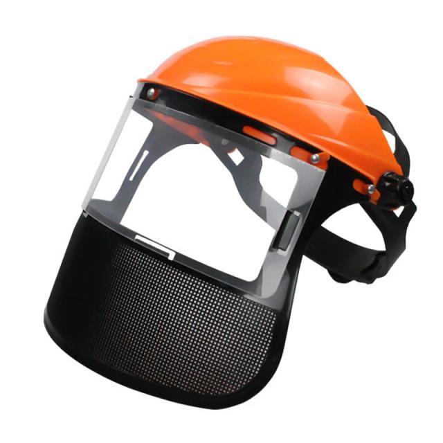 Capacete de segurança com proteção total para jardineiros e madeireiros, inclui malha facial e máscara protetora