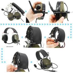 TAC-SKY COMTAC II protetores de orelha de silicone fone de ouvido tático + U94 PTT Kenwood plug + ARC OPS-CORE capacete faixa adaptador suporte de fone de ouvido FG - Image 1