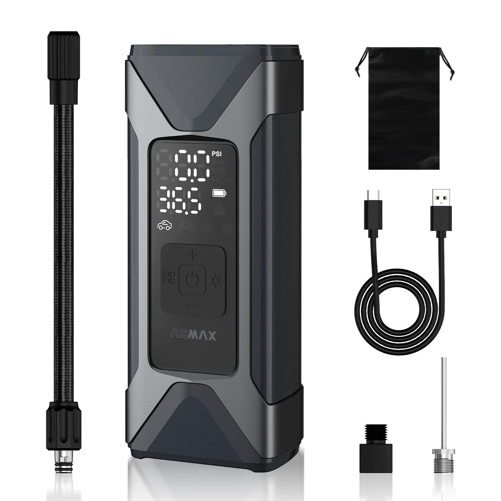 Compressor de ar portátil para insuflação de pneus ASMAX, bomba de ar inteligente com manómetro de pressão dos pneus de 160PSI, insuflador de pneus rápido e inteligente de 7500mAh para carro, mota, bicicleta, bola, lan - Image 1