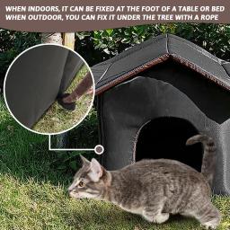 Cama de lona impermeável para cachorro, cama espessa, ninho à prova de frio, casa de gato, Kitty Shelter, cesta de animais - Image 3