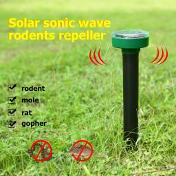 Vibrador Elétrico Repelente De Ultrassom, Bateria Solar Powered, Poderosos Jardins Ao Ar Livre, Mole Snake Mouse Pest - Image 1
