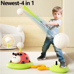 Salto musical brinquedos esportivos jogar anel jogo brinquedo e lançador de foguetes para crianças joaninha multifuncional ao ar livre máquina presentes - Image 5