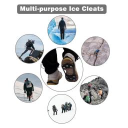 8 dentes crampons para botas de neve e gelo capas antiderrapantes para sapatos antiderrapantes inverno ao ar livre escalada caminhadas pesca sapato picos - Image 6