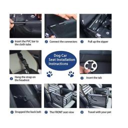 Impermeável Viagem Car Seat Cover para cães pequenos e médios, Pet Carriers Bag, Gato Transporte Hammock, Cesta de assento de carro - Image 5