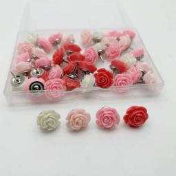 Alfinetes em forma de flor, decorativos, bonitos, design vívido, prático, para quadros de avisos, fotos, mapas, 40pcs - Image 6