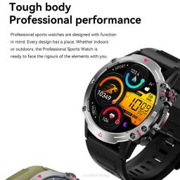Esporte ao ar livre Smartwatch para homens, rastreador de fitness, relógio inteligente robusto, tela AMOLED, chamada Bluetooth, voz AI, 410mAh, HK87 - Image 6