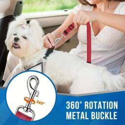 Cinto de segurança Double Dog Restraint, No Tangle Dog Leash, Dever ajustável, Elastic Puppy Lead, Arnês em viagens de veículos para 2 cães - Image 3