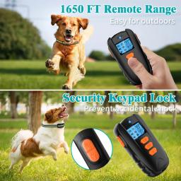 Colar de treinamento do cão do animal de estimação elétrico controle remoto 1000ft barkproof coleiras para cães vibração som choque recarregável à prova drechargeable água - Image 2