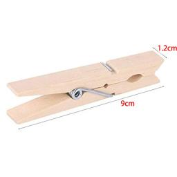 Prendedores de roupa de madeira pesados, Pinos de roupa para lavanderia, Vestuário Artesanato Pictures, Bulk, 9cm, 100Pcs - Image 2