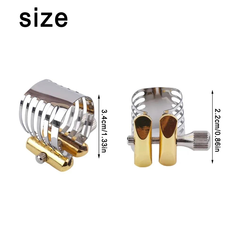 Bocal saxofone de aço inoxidável com clipe, sax ligadura peças, substituto para tenor, ouro, fácil de instalar, 67g - Image 1