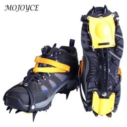 Grampos de gelo de aço inoxidável, 10 dentes, grampos de montanhismo, ajustável com bolsa, caminhadas, escalada, pesca, jogging, 1 par - Image 3