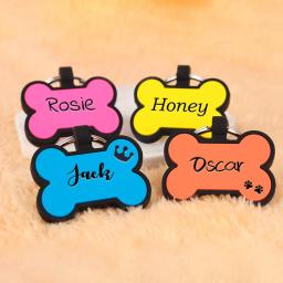 Personalizado osso Silicone Dog Tag, gravado Name Tags, personalizado Pet ID Card, Soundless Puppy Gift - Image 3