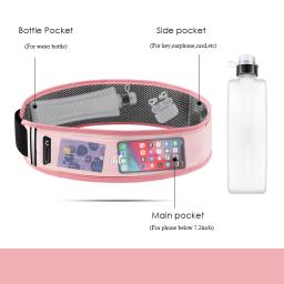 Cinto de corrida com garrafa de água para homens e mulheres, bolsa esportiva para celular, mochila de verão, ginástica fitness, maratona invisível - Image 4