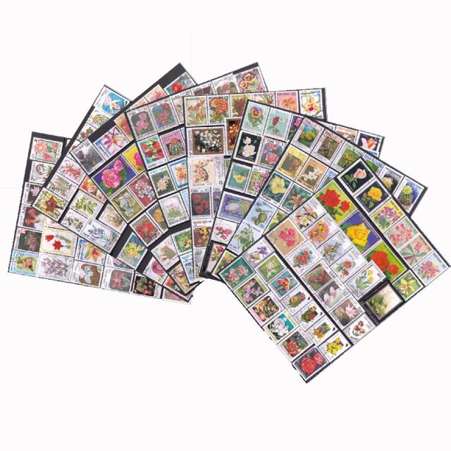 Coleção de 50 Selos de Flores Exclusivos sem Repetição em Ótimas Condições para Filatelistas