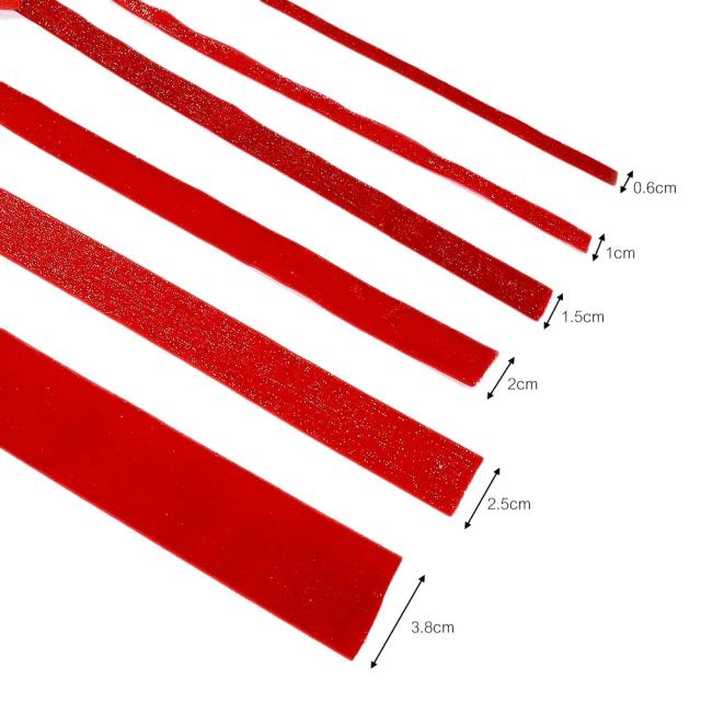 Fita de Veludo Artesanal para Decoração de Casamento - Várias Larguras em Ouro Vermelho, Ideal para Embalagens de Presentes e Laços de Cabelo DIY