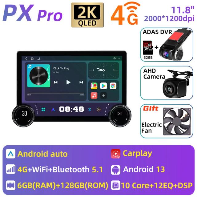 Toyota Noah Voxy 2014-2019 Rádio Estéreo Android 11.8" GPS WiFi 4G 2 DIN