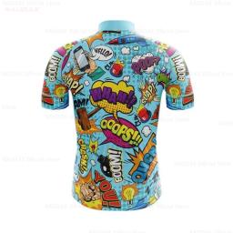 Conjuntos de camisa de ciclismo de quadrinhos explosivos verão dos homens bicicleta manga curta roupas ciclismo maillot camisa de ciclismo bib shorts - Image 4