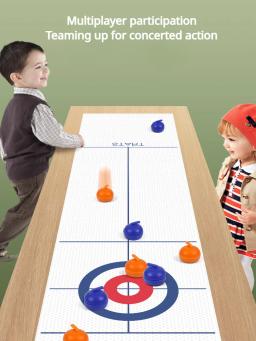 Jogos de tabuleiro para crianças e adultos, Tabletop Curling Game, 8 Rolos, Pucks Shuffleboard - Image 2