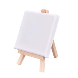 Mini pintura esticada telas para crianças, molduras de madeira, 10cm x 10cm - Image 3