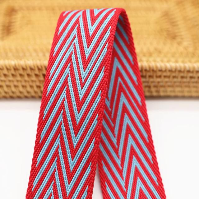 Tiras de 2m de Largura em Poliéster Jacquard Colorido para Decoração de Mochilas, Cintos, Lonas, Sapatos e Chapéus