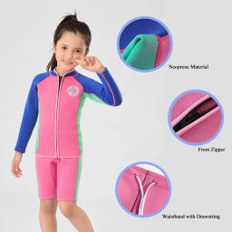 Terno de mergulho infantil em neoprene, maiô de 2 peças altamente elástico para surf e natação, traje profissional para crianças - Image 5