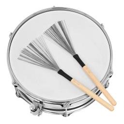 Tambor Sticks and Brush Set for Kids, Fio de percussão, Metal, Jazz, Snare, Cajon, Instrumento de limpeza, Acessórios Aço, Bastão de madeira - Image 2