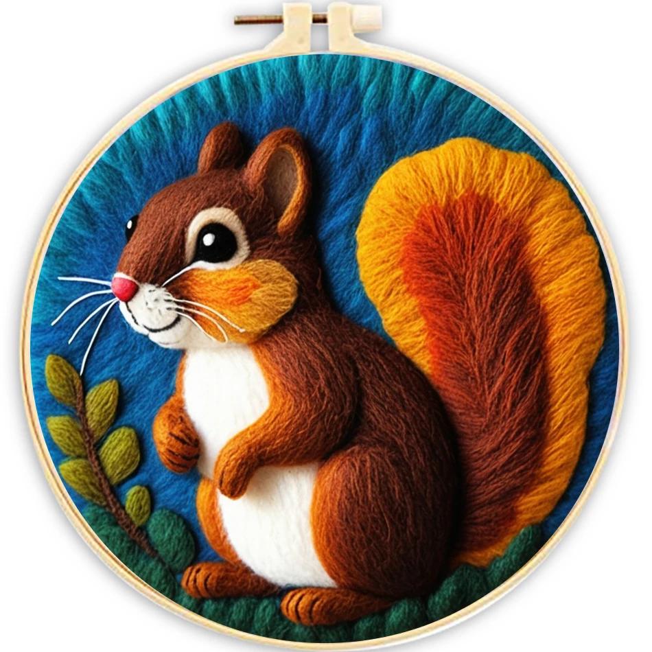 GATYZTORY-DIY Kit De Feltragem De Agulha De Lã, Bordados, Panda, Macacos, Abelhas, Saco De Material De Feltro, Decoração De Casa, Artesanato, Moldura De Pintura Animal - Image 1