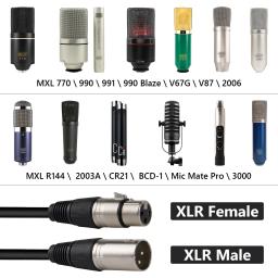 Geekria-XLR macho para XLR fêmea microfone cabo, compatível com MXL 770, 990, 991, 990, Blaze, V67G, 10 pés, 300 centímetros - Image 3