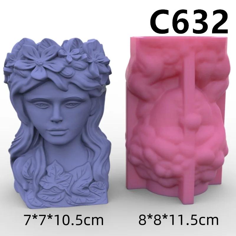 Molde de silicone para mulheres vaso de flores vaso de flores suculento caneta titular DIY resina vaso de concreto cacto ferramenta decoração para casa - Image 1